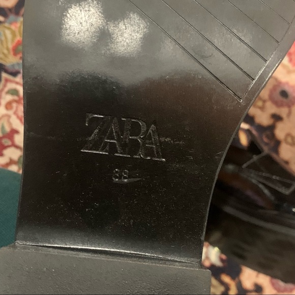 ZARA NWOT - Black Patent Leather Slip-On Loafers US 7.5 (EUR 38) - Picture 3 of 6